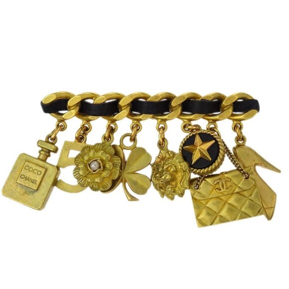 Chanel Icon Brooch Pin Gold Artificial Pearl - Picture 6 of 6